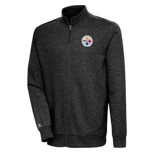 Pittsburgh Steelers Antigua Action Full-Zip Jacket - Heather Black XL